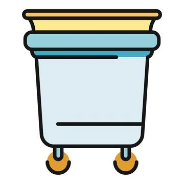 Laundry hamper on wheels cleaning service icon Stockillustratie