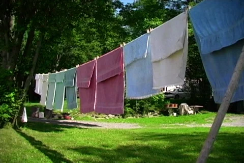 Laundry Hanging 2 Video stock 137169