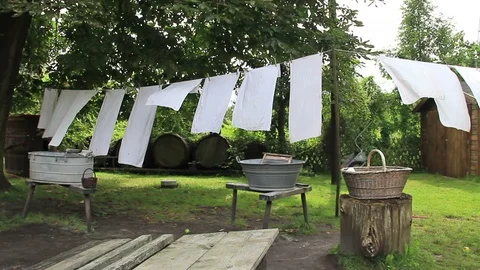 Laundry Hanging Clothes Line Old City Building Hanging Laundry