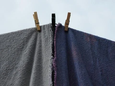 Laundry hanging on a line Stock Photos