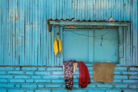 The laundry hanging out to dry Stock Photos