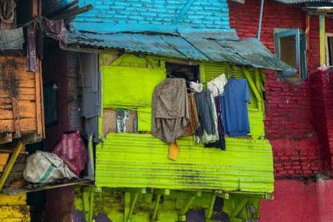 The laundry hanging out to dry Stock Photos