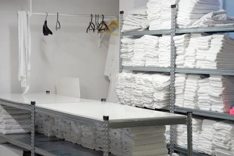 Laundry hotel cleaning services Stock Photos