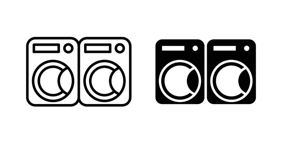 Laundry icon black vector isolated on white Stock Illustration