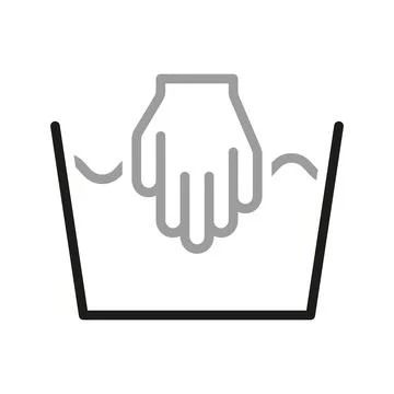 Laundry icon. Care clothes instructions on labels, hand wash. Stock Illustration