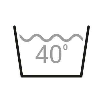 Laundry icon. Care clothes instructions on labels, temperature water 40. Stock Illustration