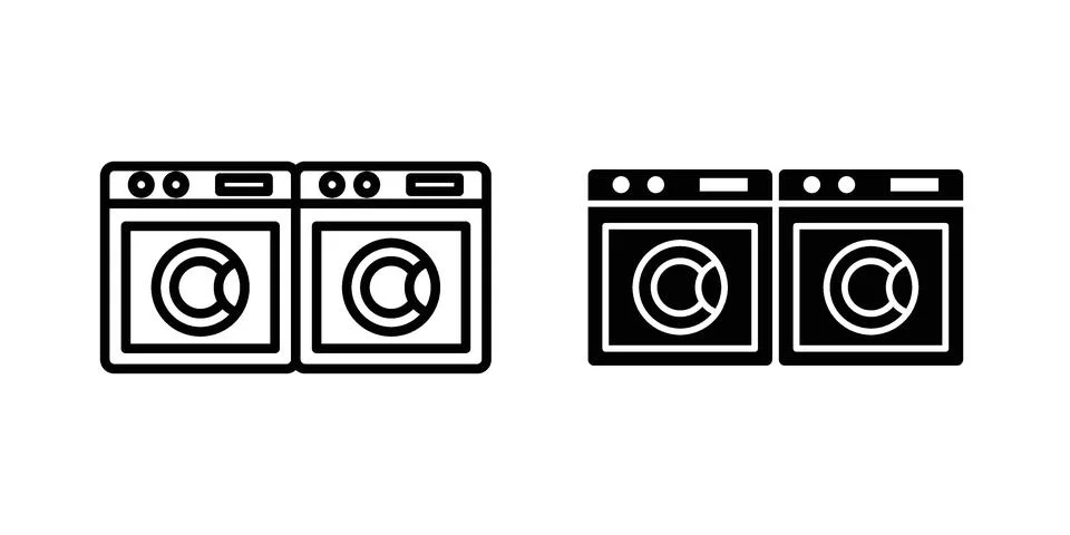 Laundry icon concept logo design collection Stock Illustration