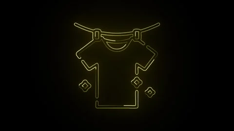 Laundry Icon Isolated on Black Background Washing Clothes Graphic Animation Stock-Footage 331852962