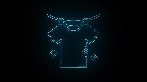 Laundry Icon Isolated on Black Background Washing Clothes Graphic Animation Stock-Footage 331852969