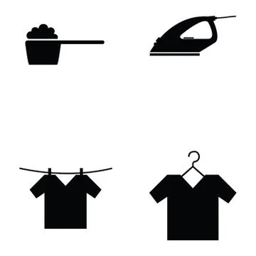Laundry icon set Stock Illustration