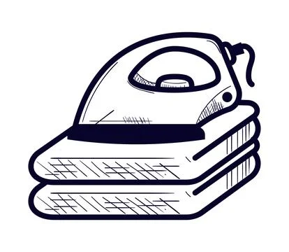 Laundry iron and clothes Stock Illustration