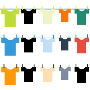 Laundry isolated on white background Stock Illustration