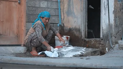 Laundry Lady Stock Footage 131127118