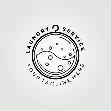 Laundry line art logo vector illustration design graphic Stock Illustration