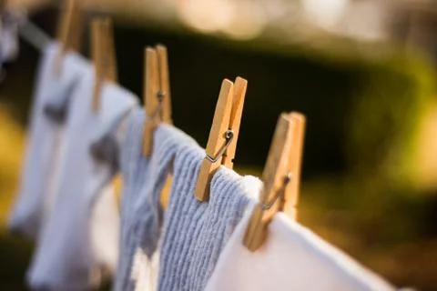 Laundry on the Line Stock Photos
