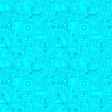 Laundry Line Seamless Pattern Stock Illustration