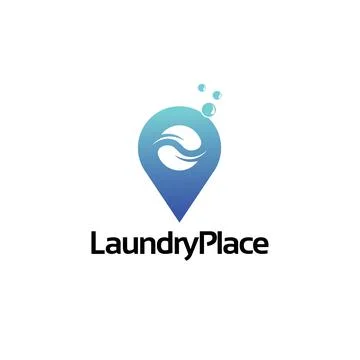 Laundry location logo Stock Illustration