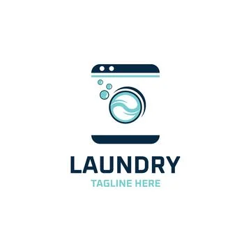 Laundry logo design  Stock Illustration