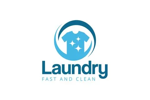 Laundry logo design template. Creative logo for fast and clean laundry serv.. Stock Illustration
