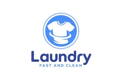 Laundry logo design template. Creative logo for fast and clean laundry serv.. Stock Illustration