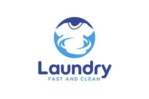 Laundry logo design template. Creative logo for fast and clean laundry serv.. Stock Illustration