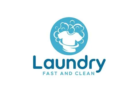 Laundry logo design template. Fast and clean laundry service logo Stock Illustration
