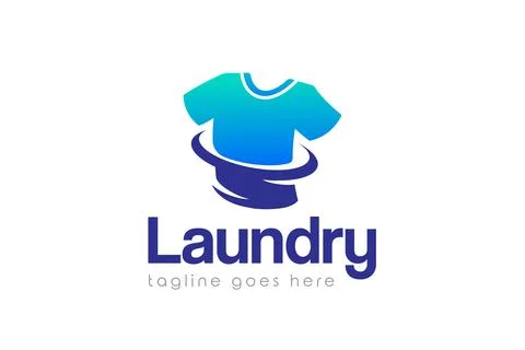 Laundry logo design template. Fast and clean laundry service logo Stock Illustration
