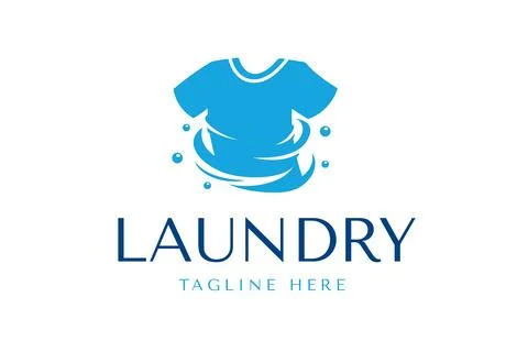 Laundry logo design template. Fast and clean laundry service logo Stock Illustration