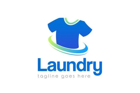 Laundry logo design template. Fast and clean laundry service logo Stock Illustration