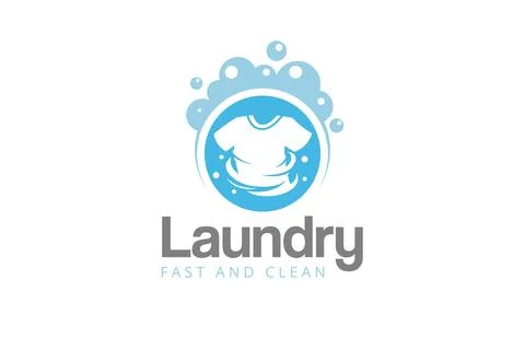 Laundry logo design template. Fast and clean laundry service logo Stock Illustration