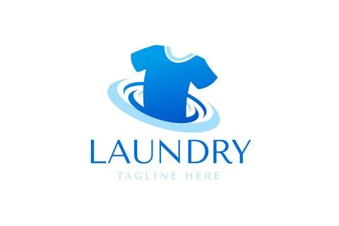 Laundry logo design template. Fast and clean laundry service logo Stock Illustration