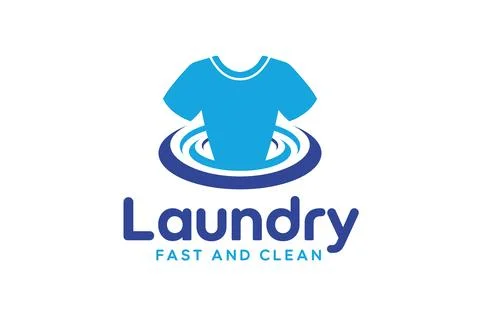 Laundry logo design template. Fast and clean laundry service logo Stock Illustration