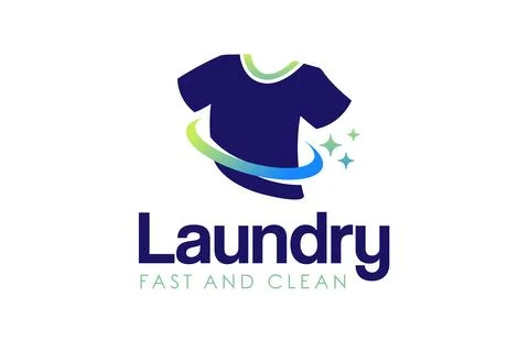 Laundry logo design template. Fast and clean laundry service logo Stock Illustration