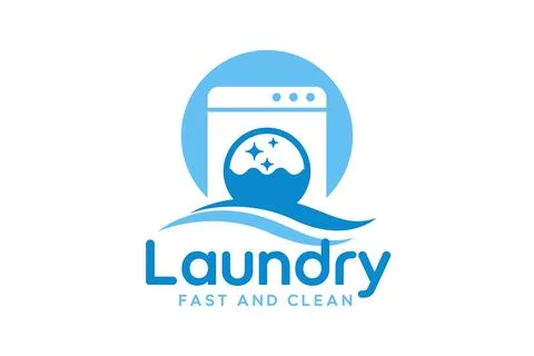 Laundry logo design template. Washing machine icon for laundry service busi.. Stock-Illustration