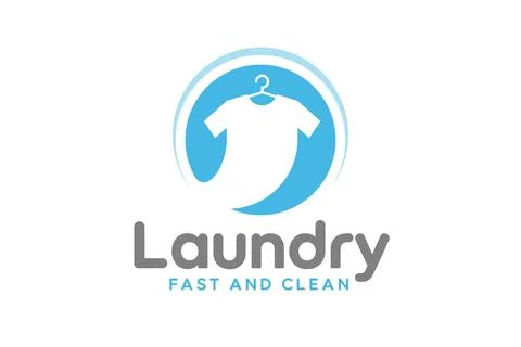 Laundry logo design template. Washing clothes icon design for laundry logo Stock Illustration