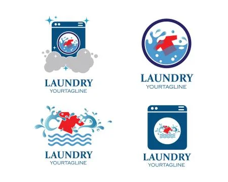 Laundry logo vector icon Stock Illustration