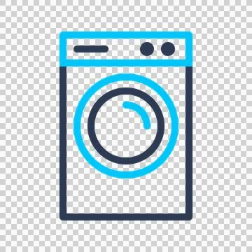 Laundry Machine Dual Tone Icon. Editable Stroke. Can be used for website UI Stock Illustration