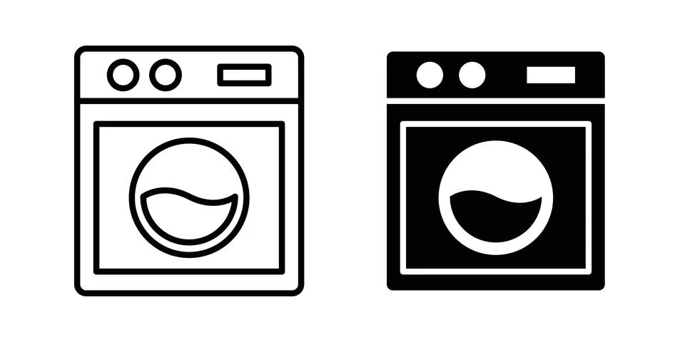 Laundry machine icon illustration. Pixel perfect vector graphics Stock Illustration