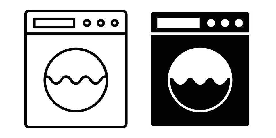 Laundry machine icon or illustration vector symbols Stock Illustration