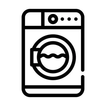 Laundry machine line icon vector isolated illustration Stock Illustration