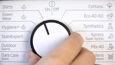 Laundry Machine, Switch On, Off Programming Button  Washing Disinfecting 動画素材 332834495