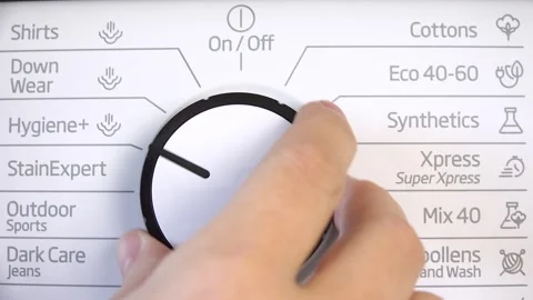 Laundry Machine, Switch On, Off Programming Button Washing Disinfecting Cleaning 動画素材 334290338