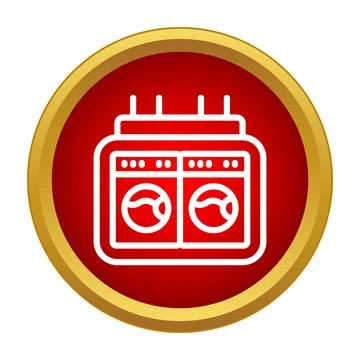 Laundry machine working washing clothes icon illustration Stock Illustration