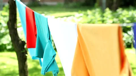 Laundry moved by the wind Stock-Footage 39736679