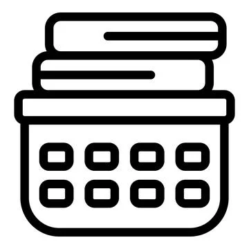 Laundry plastic hamper icon outline vector. Stack dirty clothes Stock Illustration
