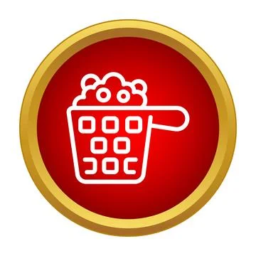 Laundry powder or detergent in measuring cup icon Stock Illustration
