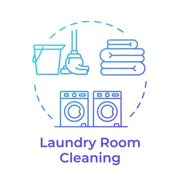 Laundry room cleaning blue gradient concept icon Stock Illustration