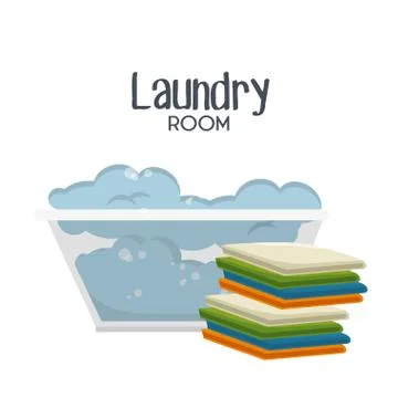 Laundry room flat icons Stock Illustration