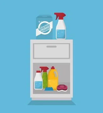 Laundry room flat icons Stock Illustration