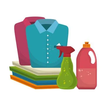 Laundry room flat icons Stock Illustration